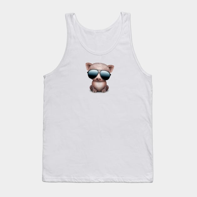 Baby Pig Wearing Sunglasses Tank Top by jeffbartels